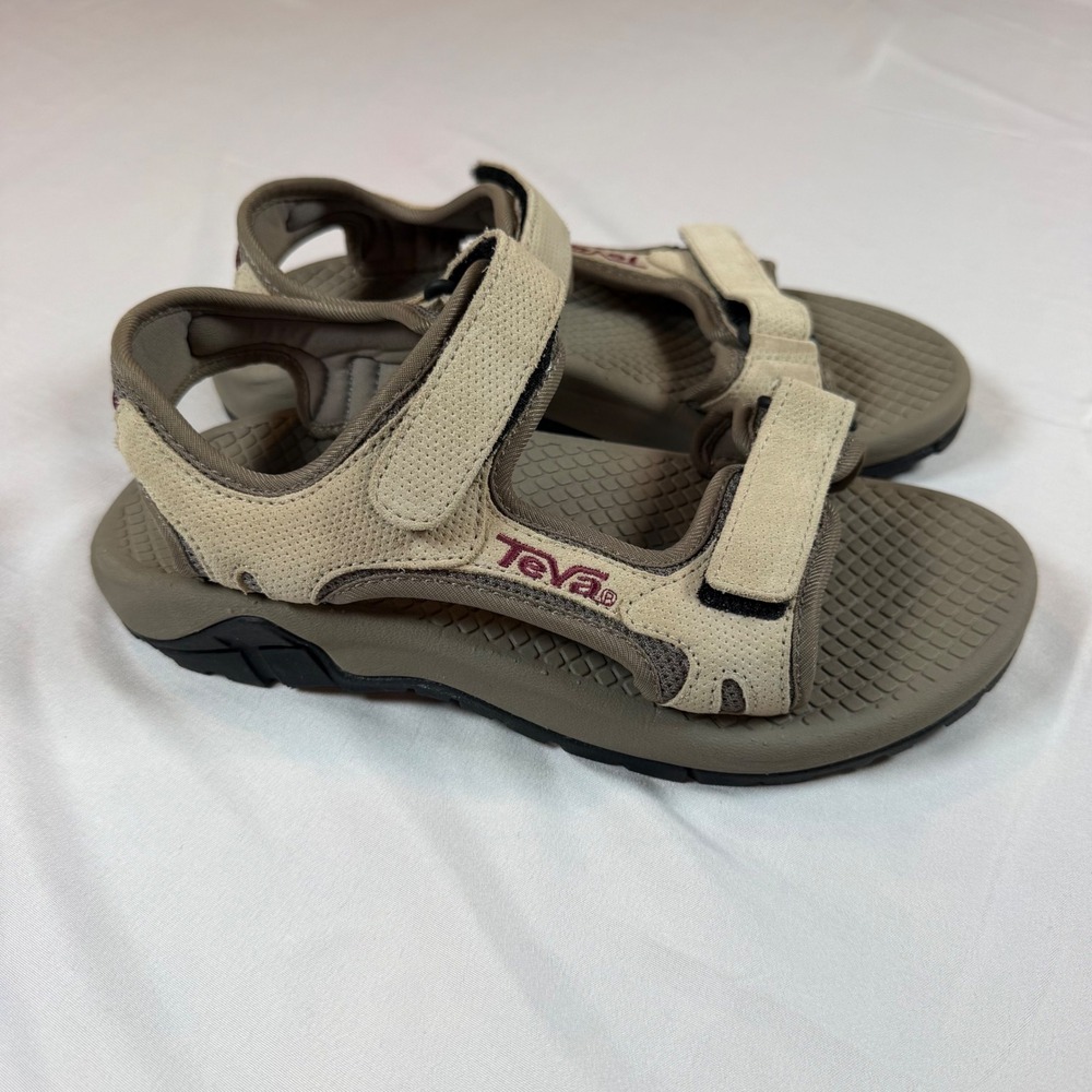 Teva Women's Open Toe Sandals Spoilers Adjustable Slingback Brown Beige Size 8 - Picture 3 of 7